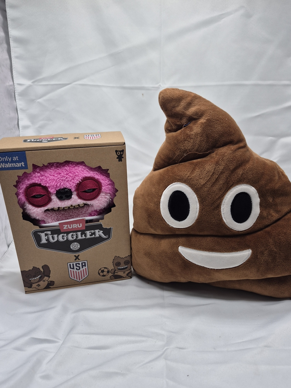 Poop Emoji Plush Pillow - Brown Smiley Face And Fuggler